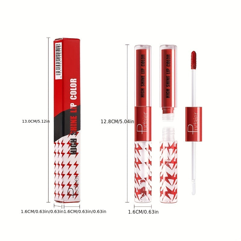 Double Headed Lip Glaze Matte Dewy Finish Liquid Lipstick
