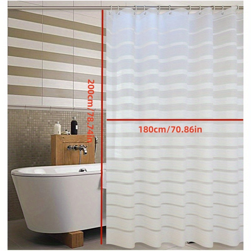 Modern Striped Shower Curtain PEVA Waterproof Bathroom Decor