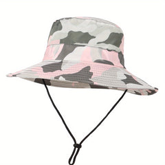 Pink Waterproof Bucket Hat Wide Brim Fishing Hiking Sun Hat