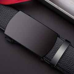 Men's Leather Belt with Automatic Buckle for Business and Wedding Season