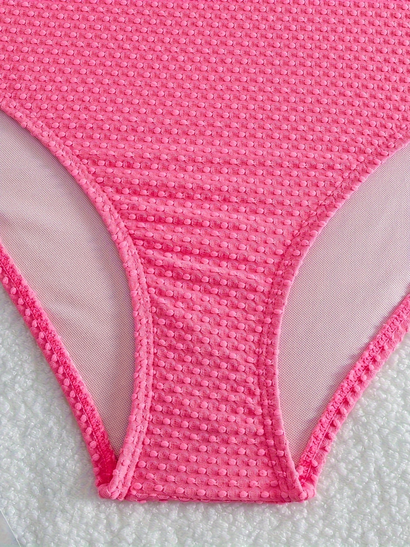 Women's Plus Size Textured Bikini Set - Tank Bra & High Waisted Panty Swimsuit