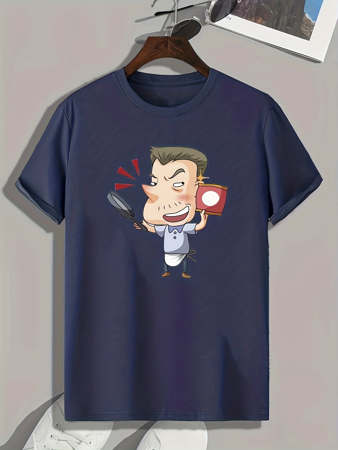 Cartoon Boy Print Men's T-shirt for Summer