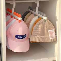 Hat And Scarf Organizer with Clothes Rack and Clips