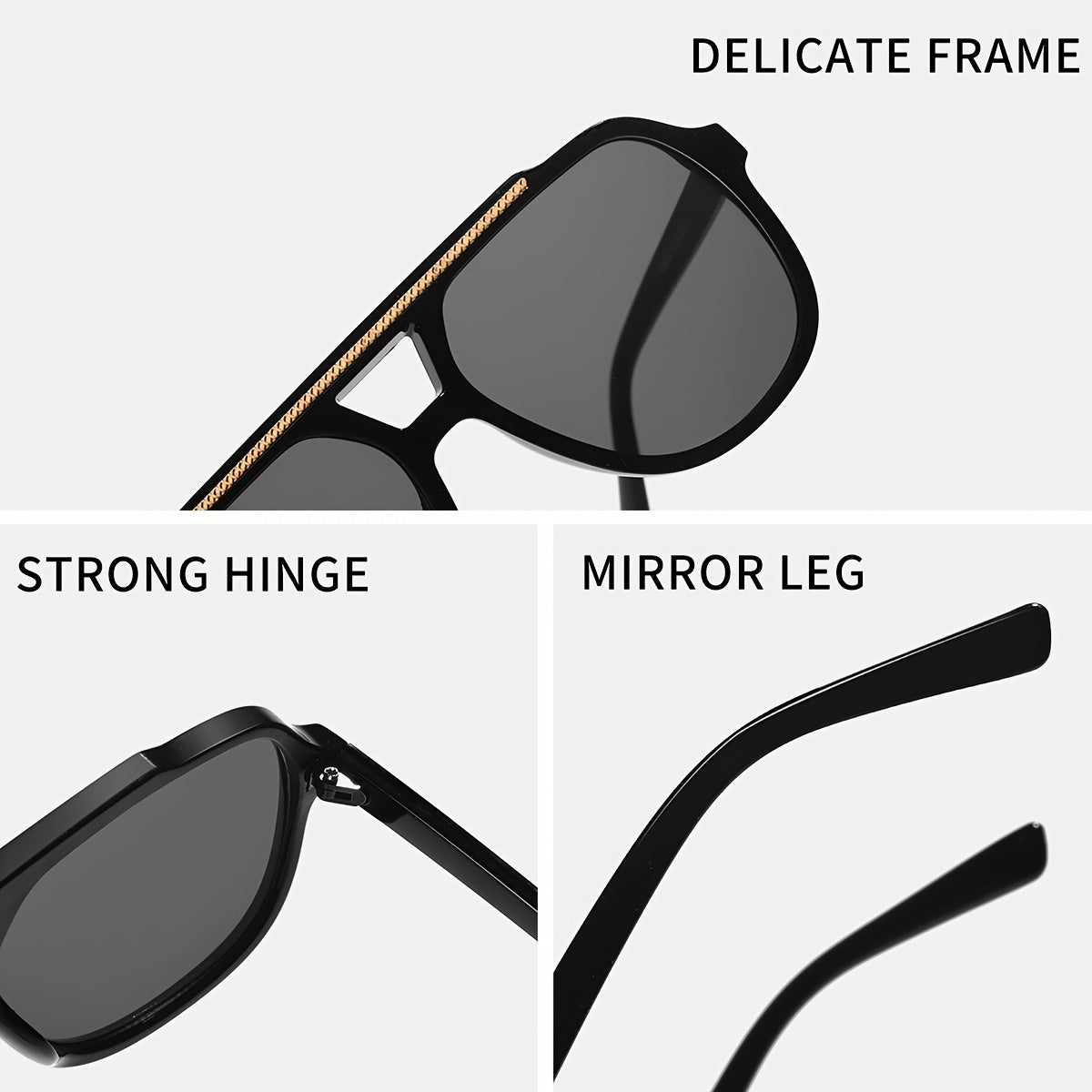 Top Bar Aviator Sunglasses For Men Women Gradient Lens UV400