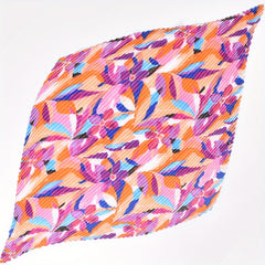 Pleated Tie Dye Bandana Flower Print Square Scarf Woman Shawl