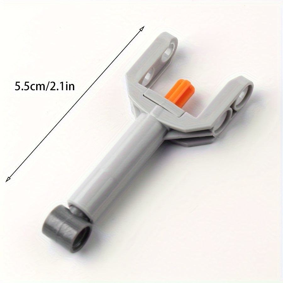 1pc Compact Gray ABS Telescopic Push Rod with Orange Stopper