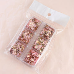 6 Styles Pink Star Moon Love Heart Glitter Flakes UV Epoxy Resin Filler