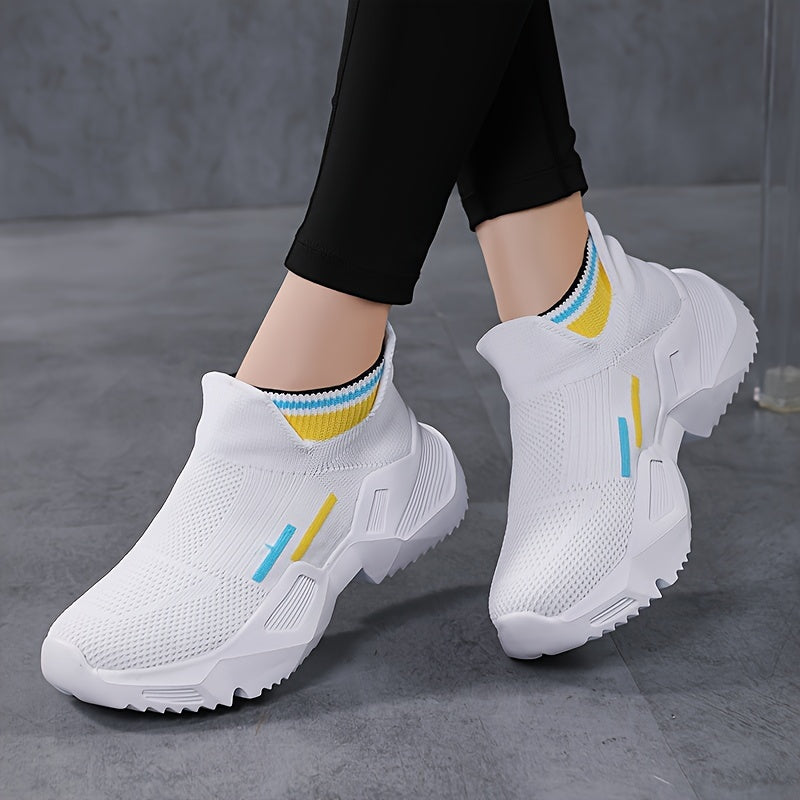Women's Slip on Knit Socks Sneakers Thick Sole Walking Shoes