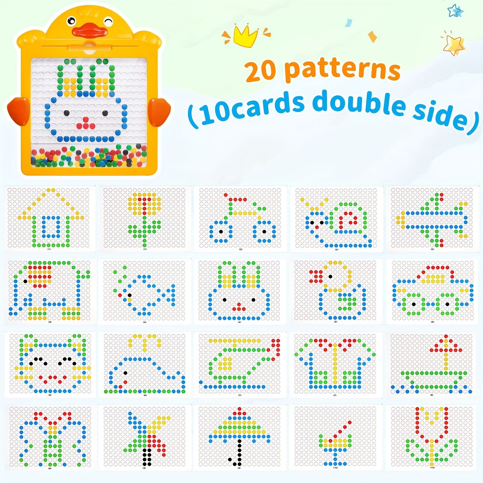 Large Magnetic Drawing Board for Toddlers with Magnetic Pen and Beads