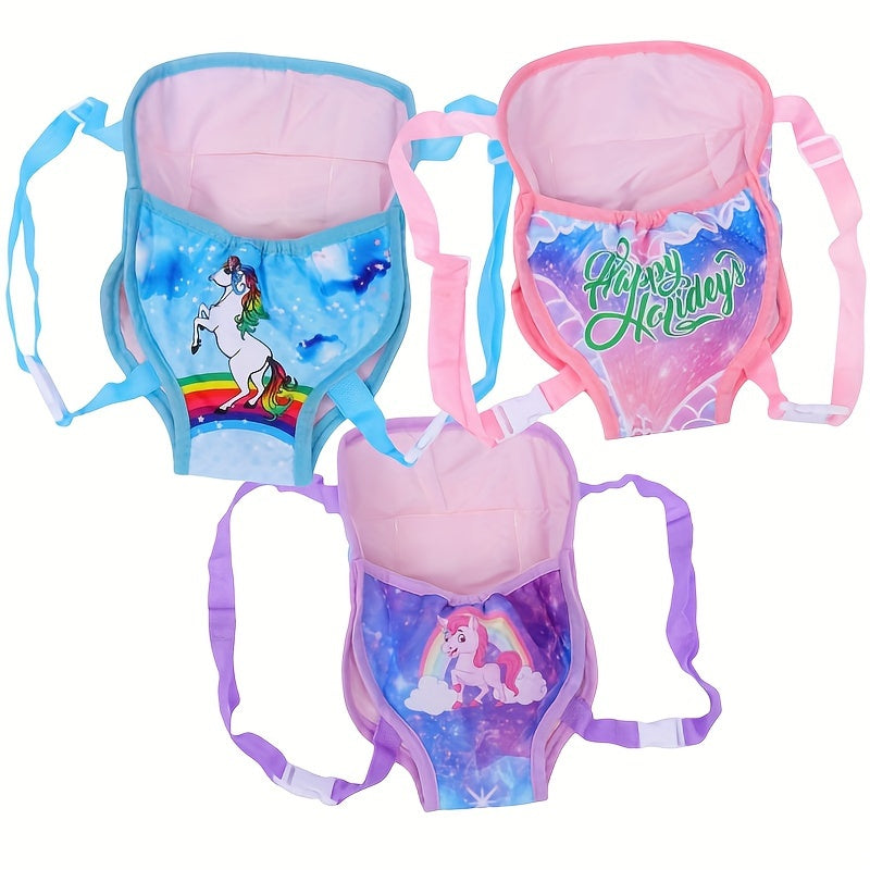 Unicorn Doll Backpack Durable Polyester for 17-18 Inch Dolls Pink & Violet