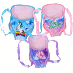 Unicorn Doll Backpack Durable Polyester for 17-18 Inch Dolls Pink & Violet