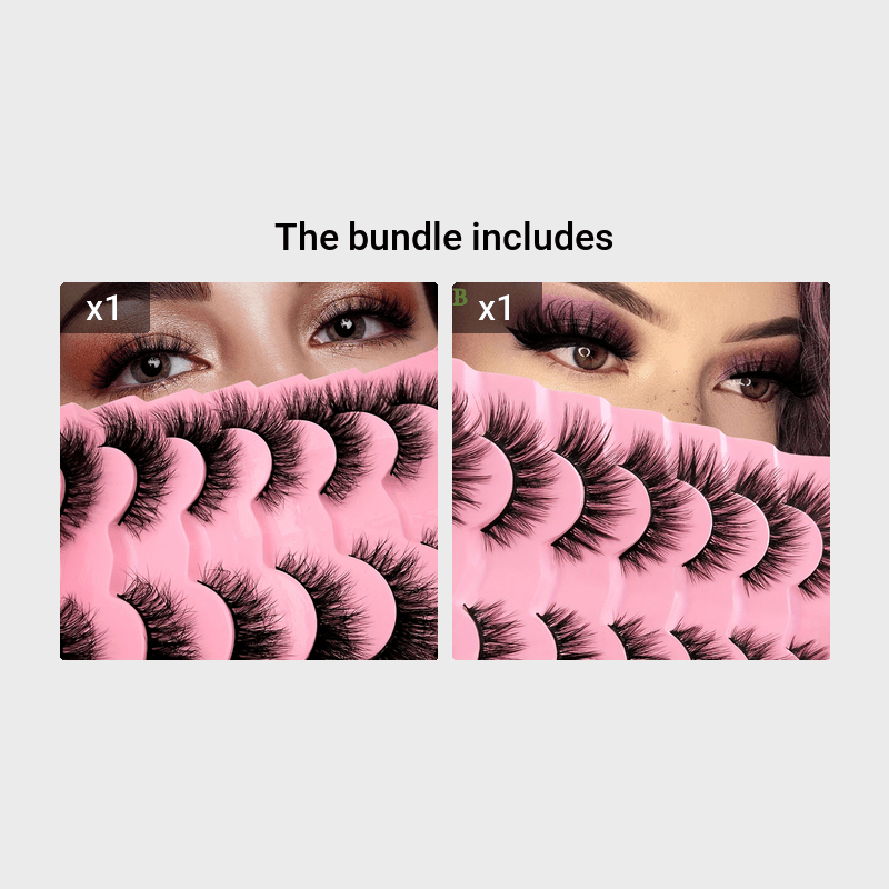 7 Pairs Fluffy Fox Eye False Eyelashes for Dramatic Look