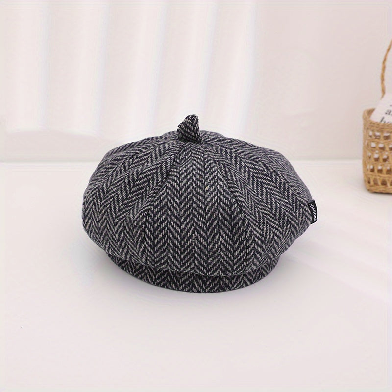 Striped Sun Cap for Kids Girls Newsboy Hat