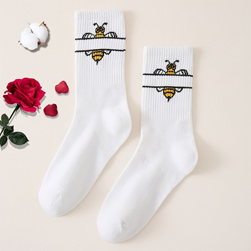 Women's Bee Crew Socks Lightweight & Comfy Mid tube Socks