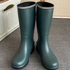Women's Knee High Rain Boots Waterproof Slip On Shoes