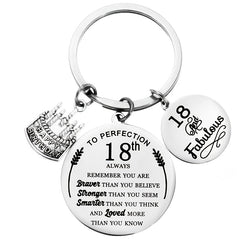 18th Birthday Keychain Stainless Steel Creative Accessory Boys Girls