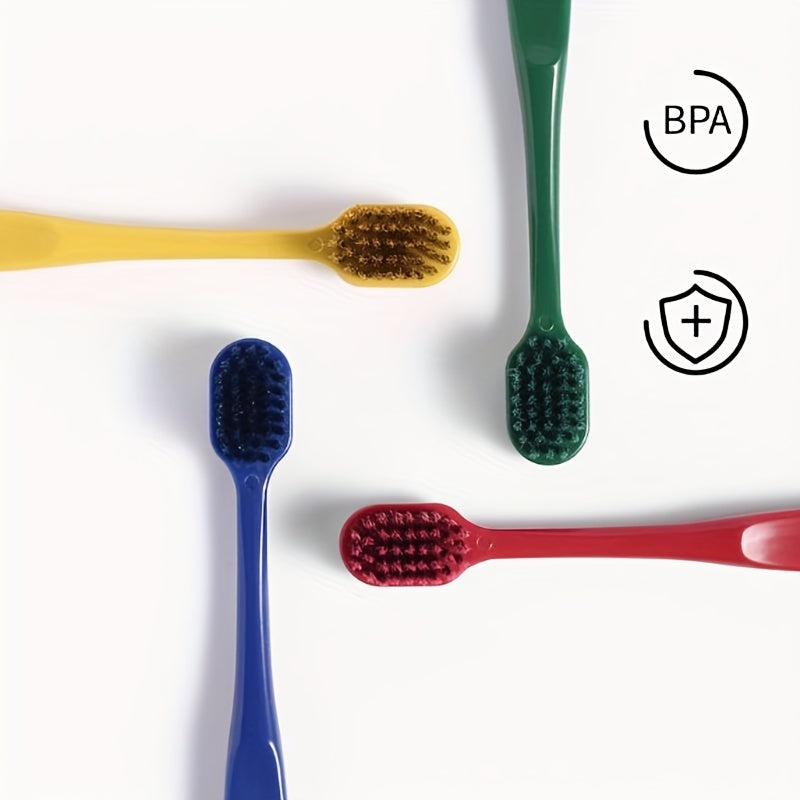 2pcs Macaron Wide Head Toothbrush Couple Bamboo Charcoal Soft Bristle
