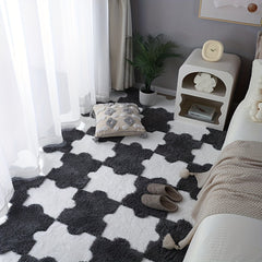 8pcs Shaggy Foam Mat Anti-slip Area Rugs for Bedroom Kitchen Living