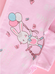 4pcs Girls Rabbit Print Shortie Brief Cotton Underwear