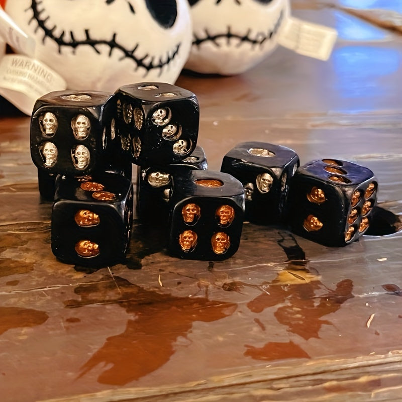 5pcs Resin Style Skull Dice Halloween Holiday Gift Table Game Dice