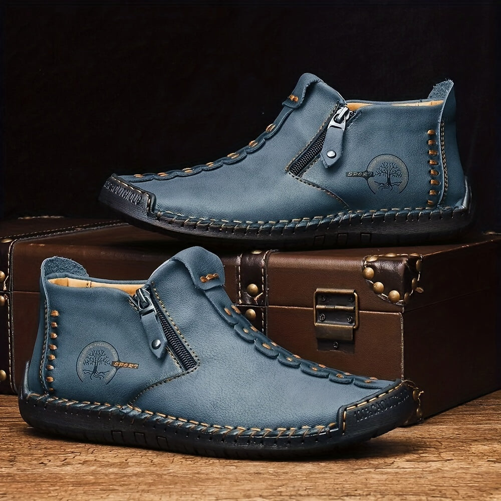 Men's Casual High Top Chukka Outdoor Boots Zipper