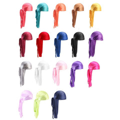 Silky Durag For Women Men Bandana Long tailed Hip hop Pirate Hat
