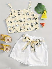 Girls Flower Cami Top & Shorts Set for Summer Beach Party