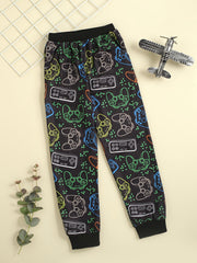 Boys Game Console Jeans Sports Pants Elastic Waist With Pockets