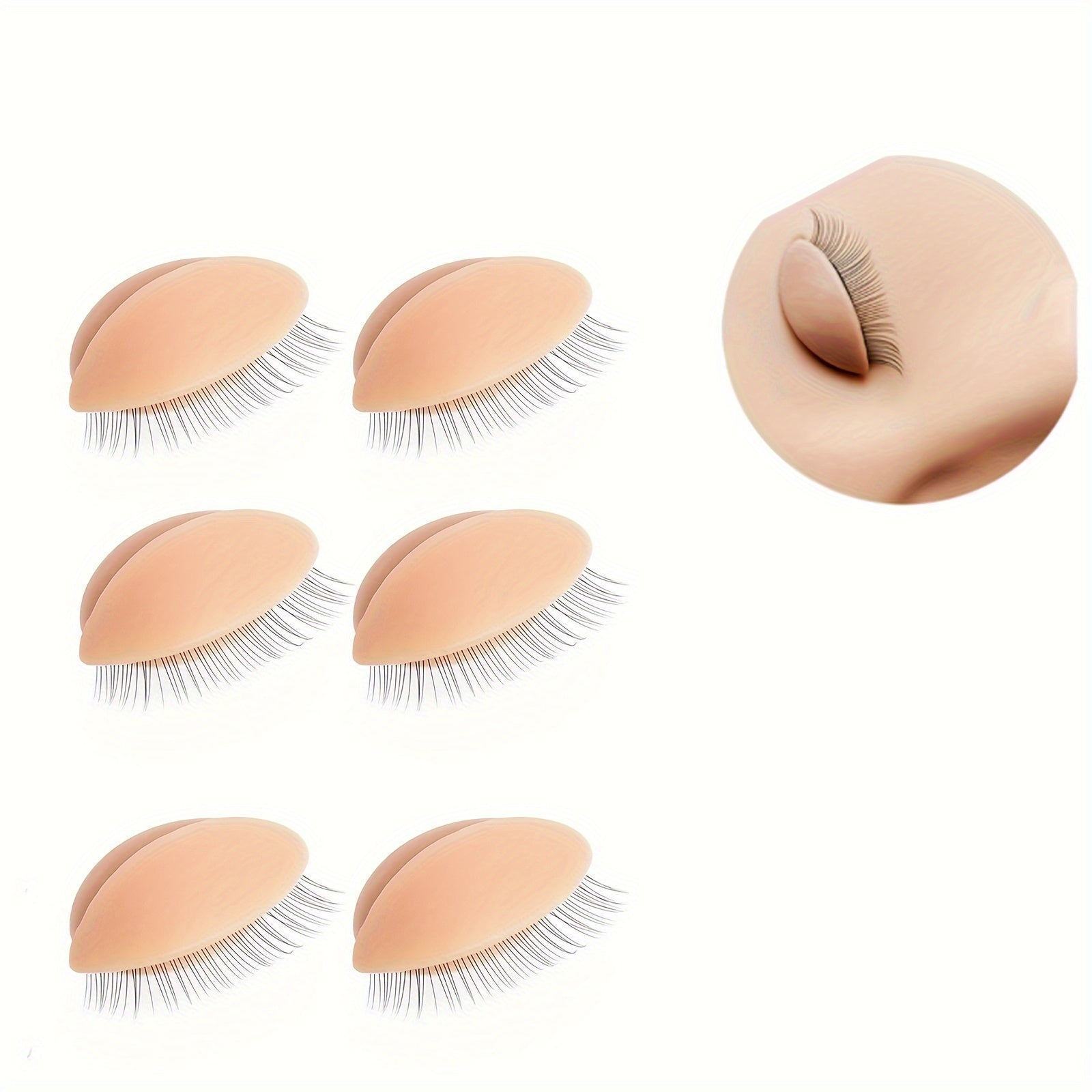 3 Pairs Silicone Eyelids for Mannequin Head with Lash Extension Training Pract