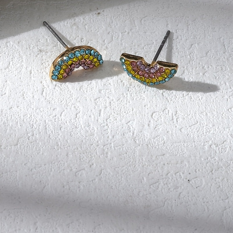 Little Rainbow Stud Earrings Gift For Girls