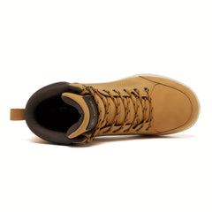 XJIAN Men's High Top Hiking Boots Durable Non Slip PU Leather Boot