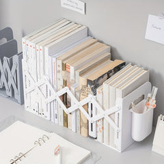 Retractable Book Stand with Pen Holder & Clip