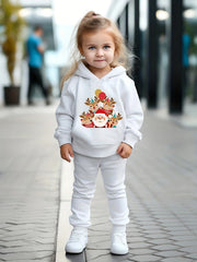 Reindeer Crew & Santa Print Kids Outfit Set for Christmas