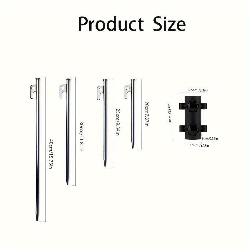 Adjustable Canopy Pole Holder Ground Nail Stand 8pcs