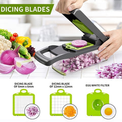 16in1 Onion Chopper Food Cutter With 8 Blades Potato Slicer Shredder