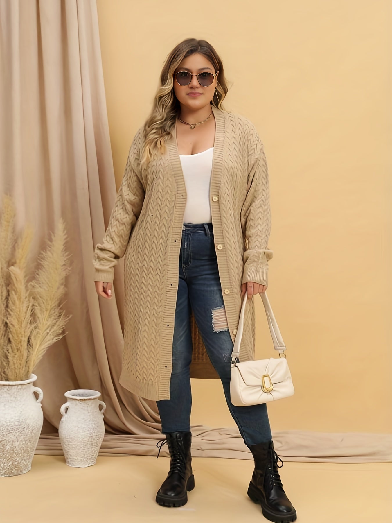 Women's Long Sleeve Button Up Cardigan