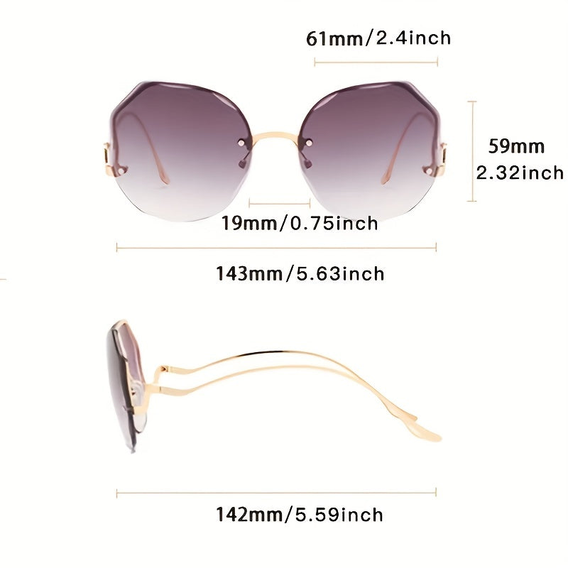 Irregular Frameless Sun Protection Glasses For Men