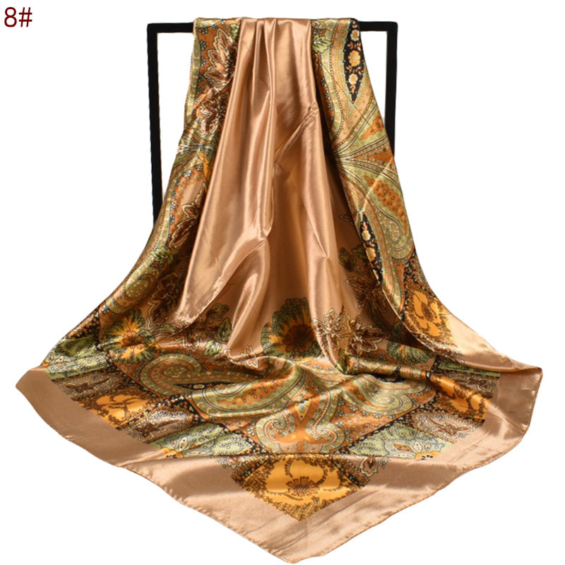 Vintage Print Square Scarves for Women
