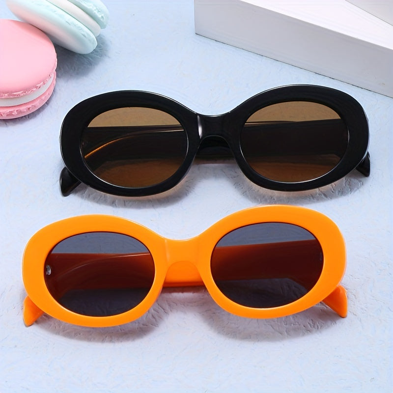Metal Hinge Oval Frame Kid's Sunglasses UV400