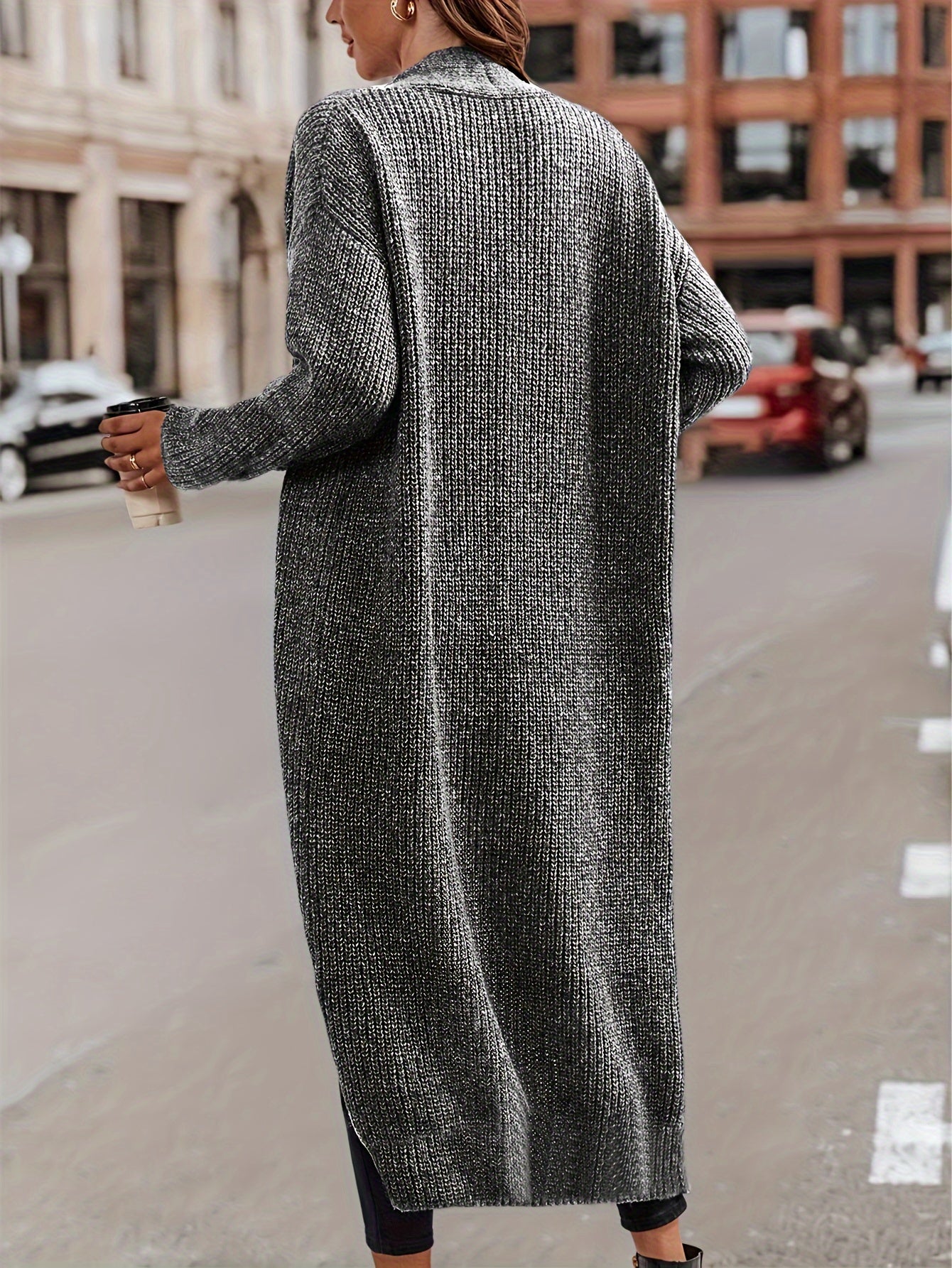 Heathered Long Sleeve Open Front Cardigan