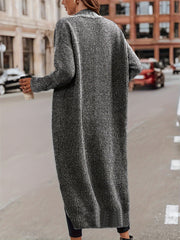 Heathered Long Sleeve Open Front Cardigan