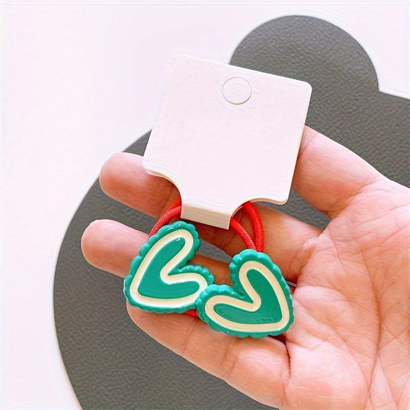 2pcs Love Shaped Hairpin Hair Rope Kids Hair Clip Hair Ties