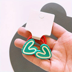 2pcs Love Shaped Hairpin Hair Rope Kids Hair Clip Hair Ties