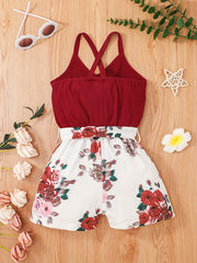 Toddler Girls Sleeveless Floral Rompers Jumpsuits for Beach Vacation