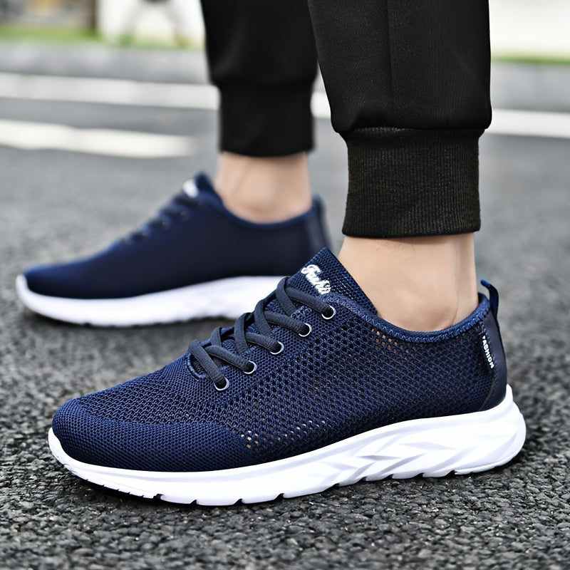 Men's Mesh Breathable Lace Up Casual Shoes Lightweight Running Sneakers