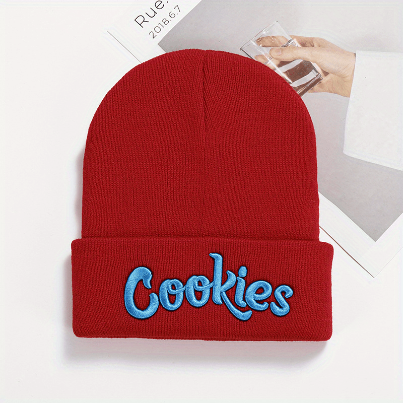 Letter Embroidery Beanie Hip Hop Elastic Skull Cap
