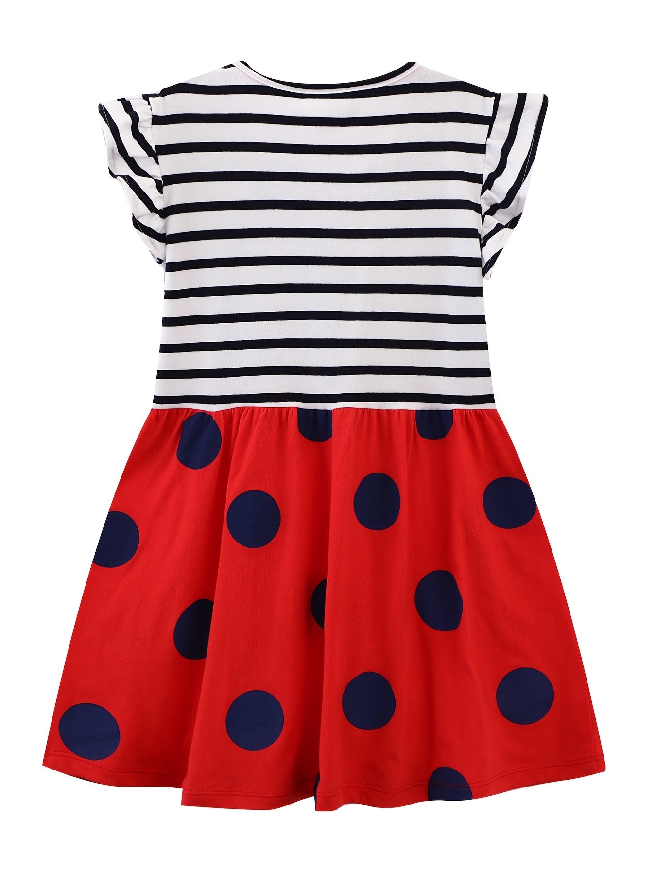 Toddler Girls Ladybug Embroidery Ruffle Dress