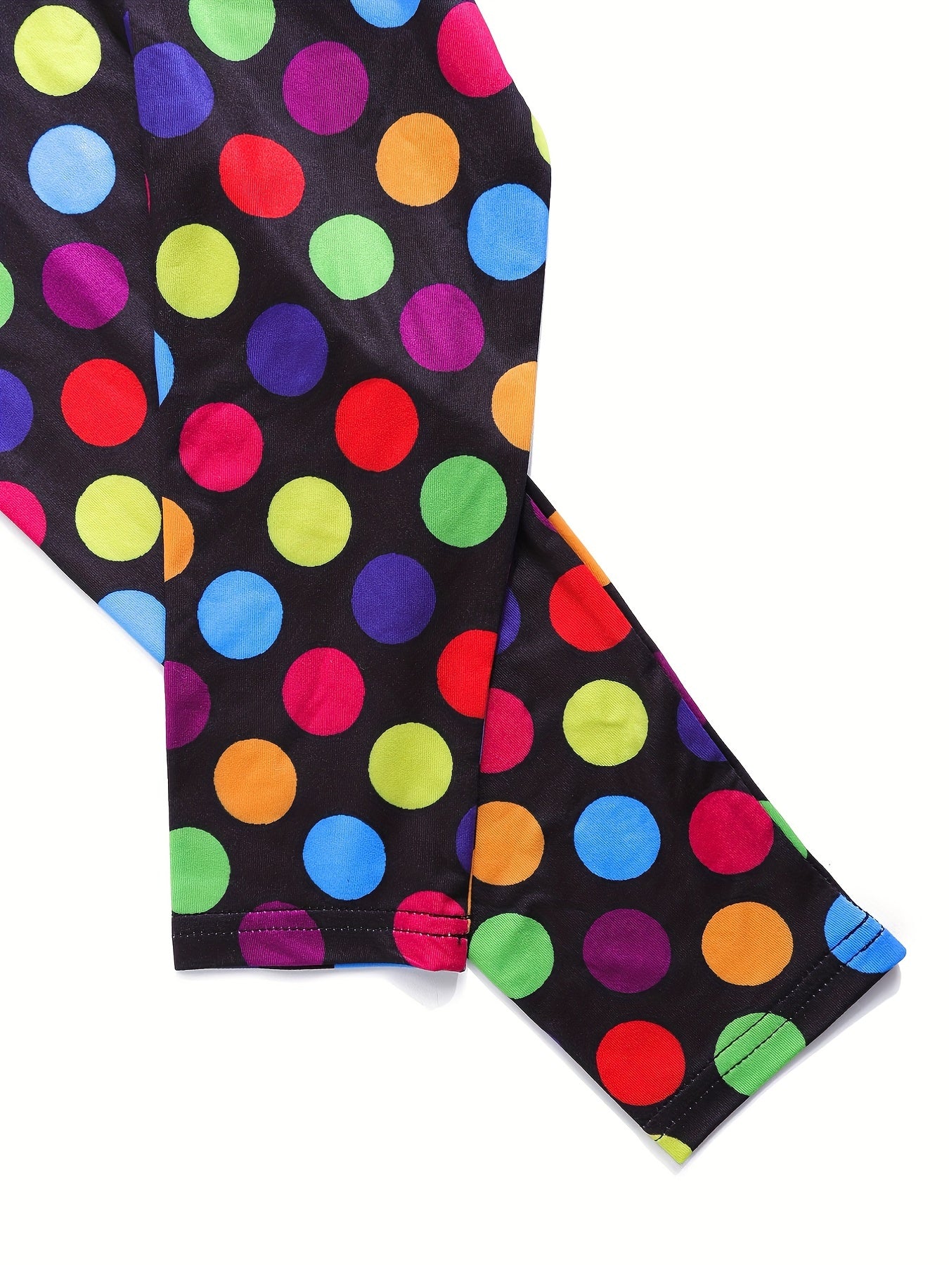 Kid Girls Colorful Dots Print Leggings Slim Fit Sports Casual Tight Pants