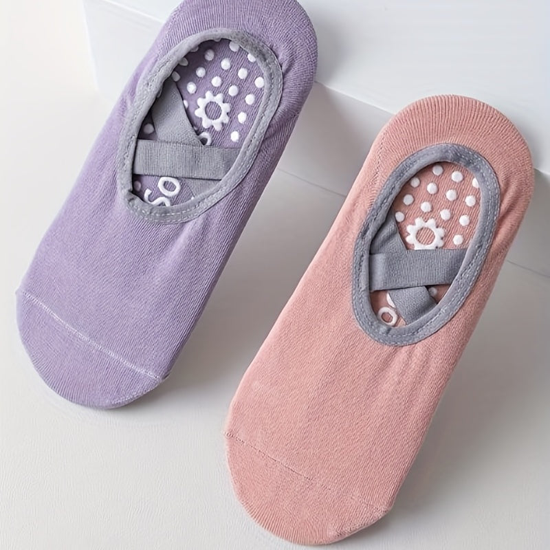 Women's Non Slip Yoga Socks Low Top Breathable Solid Color Practice Socks