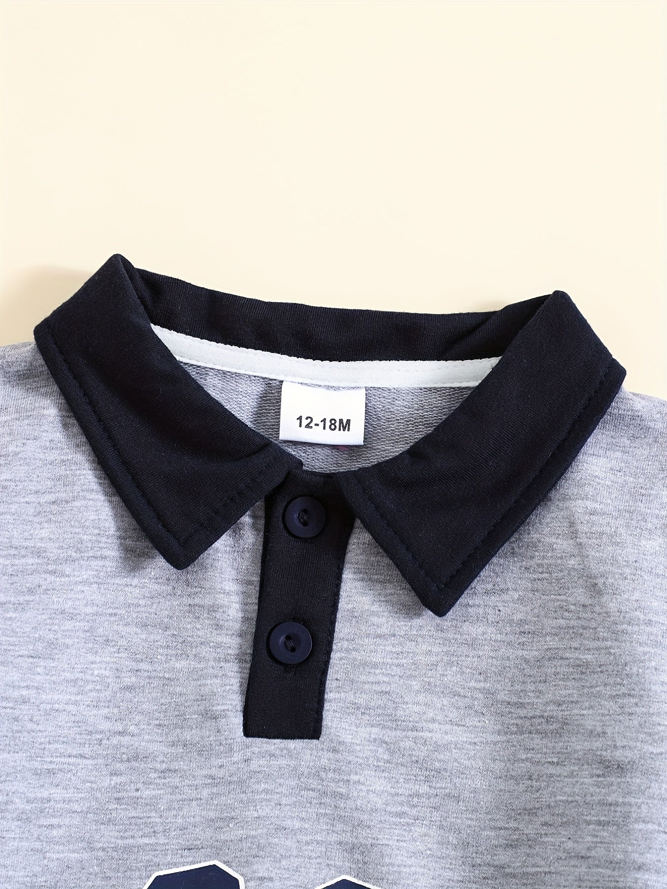 Boys Lapel Long Sleeve Sweatshirt Trousers Set
